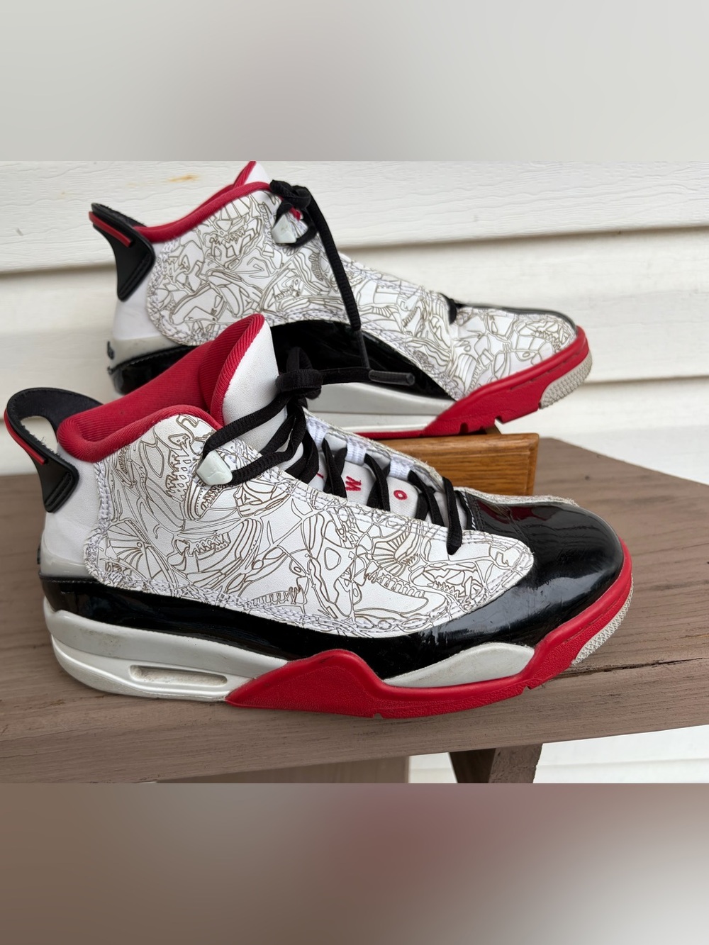 Air Jordan Dub Zero GS Varsity Red White Black Sneakers 5.5Y DV1360-160